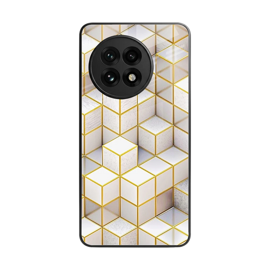Golden Geometry back phone cover | glass case for oneplus 13r