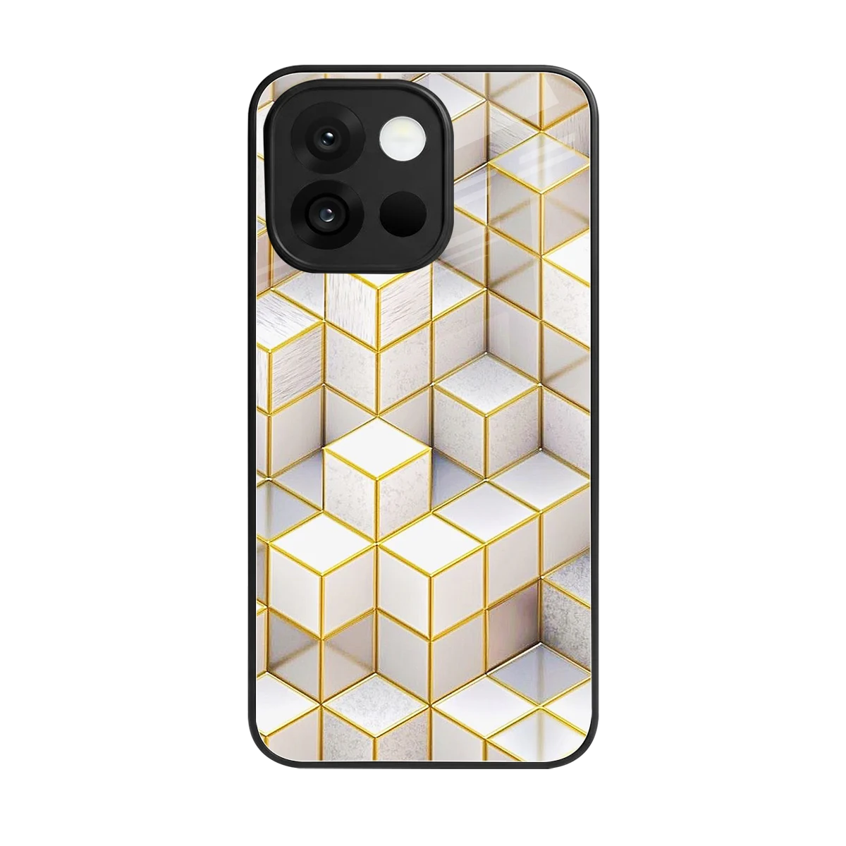 Golden Geometry back phone cover | glass case for oneplus 13s