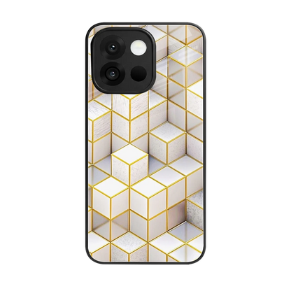 Golden Geometry back phone cover | glass case for oneplus 13s