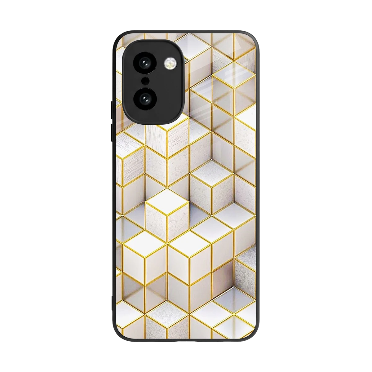 Golden Geometry back phone cover | glass case for oneplus 15r