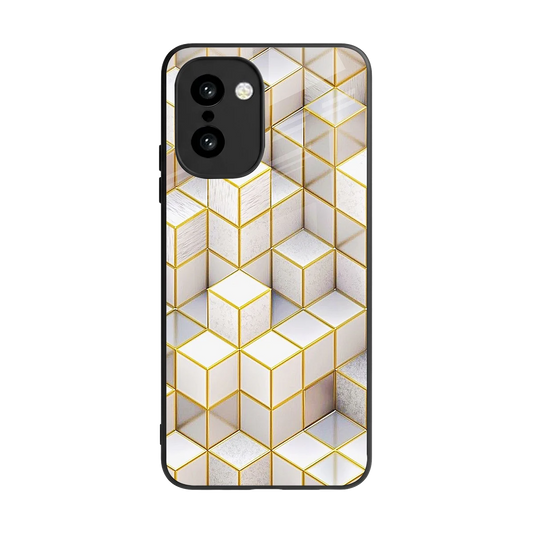 Golden Geometry back phone cover | glass case for oneplus 15r