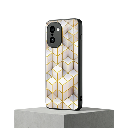Golden Geometry oneplus 15r mobile cover | shockproof glass phone case