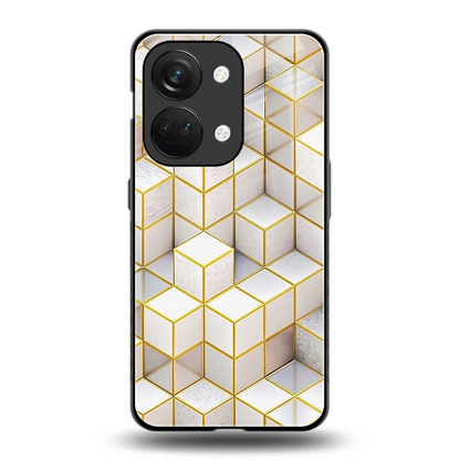 Golden Geometry back phone cover | glass case for oneplus nord 3