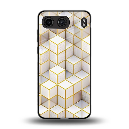 Golden Geometry back phone cover | glass case for oneplus nord 4