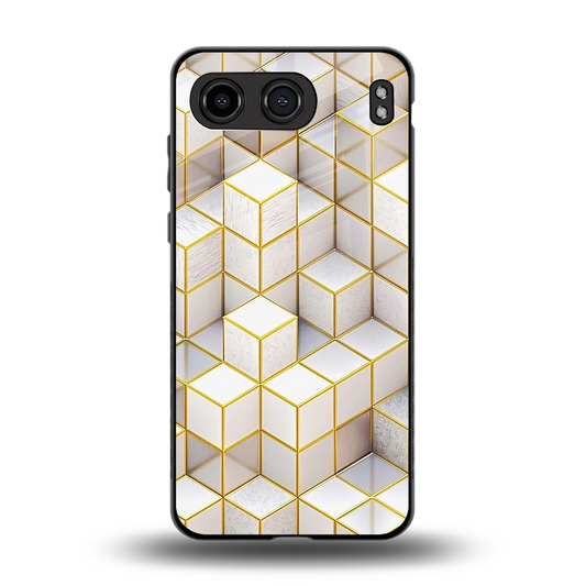 Golden Geometry back phone cover | glass case for oneplus nord 4