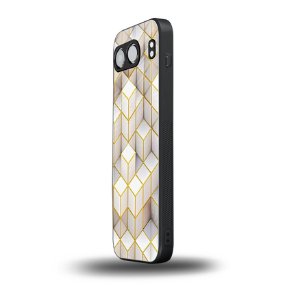 Golden Geometry oneplus nord 4 mobile cover | shockproof glass phone case