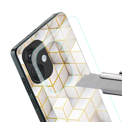 Golden Geometry stylish phone case for oneplus nord ce 3 | glossy glass and slim fit