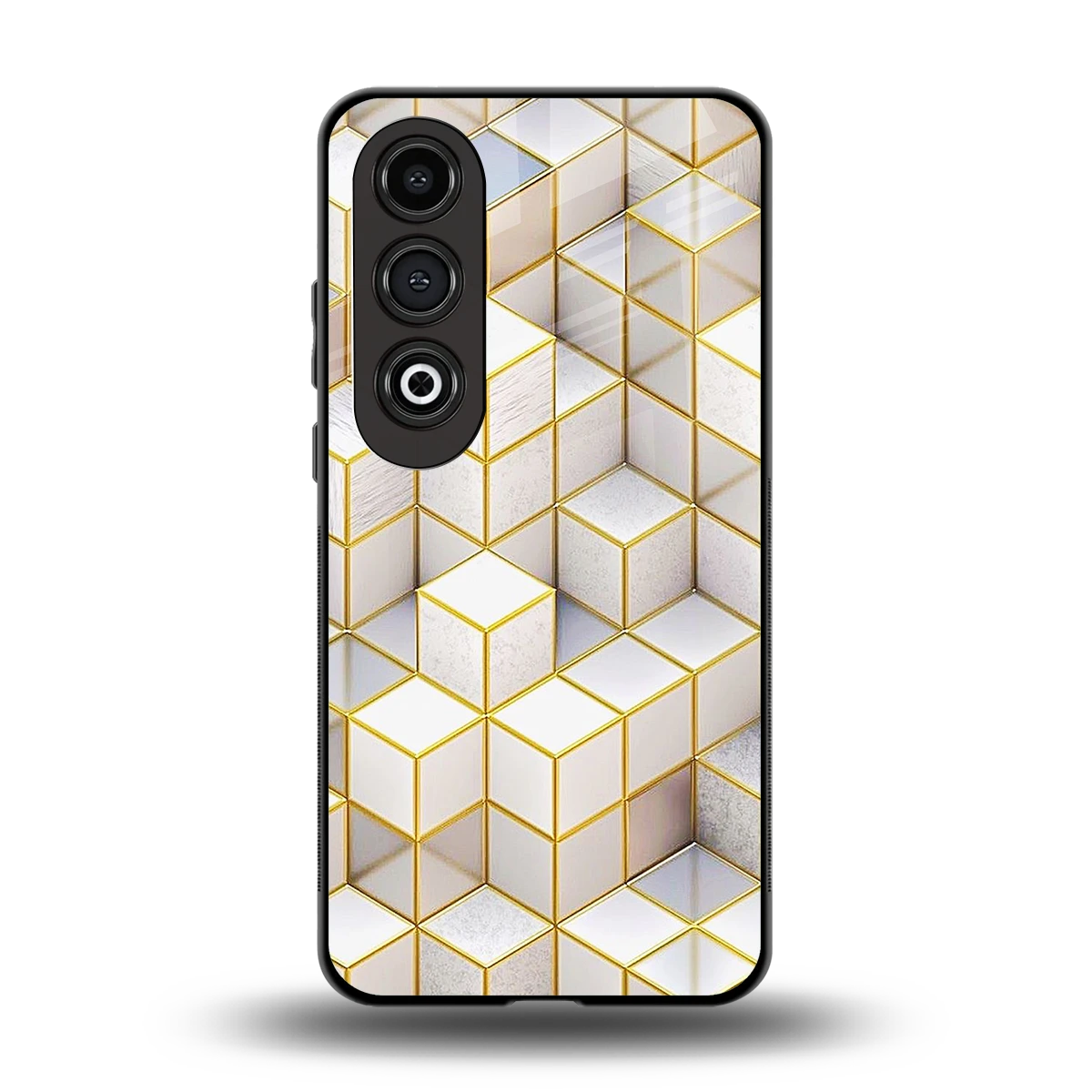 Golden Geometry back phone cover | glass case for oneplus nord ce 4