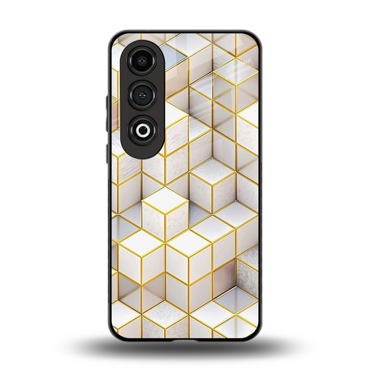 Golden Geometry back phone cover | glass case for oneplus nord ce 4
