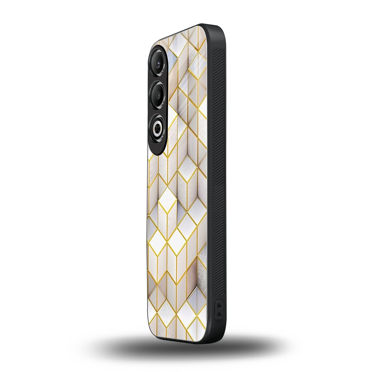 Golden Geometry oneplus nord ce 4 mobile cover | shockproof glass phone case
