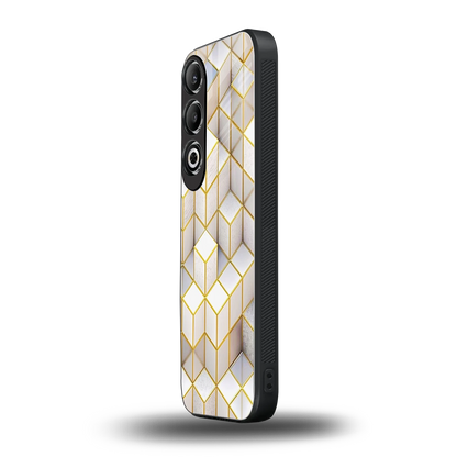 Golden Geometry oneplus nord ce 4 mobile cover | shockproof glass phone case