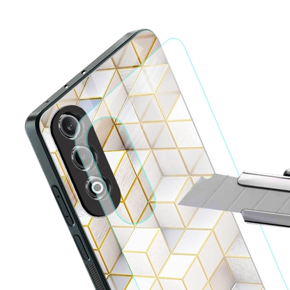 Golden Geometry stylish phone case for oneplus nord ce 4 | glossy glass and slim fit