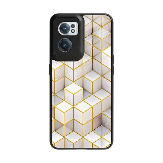 Golden Geometry back phone cover | glass case for oneplus nord ce 2
