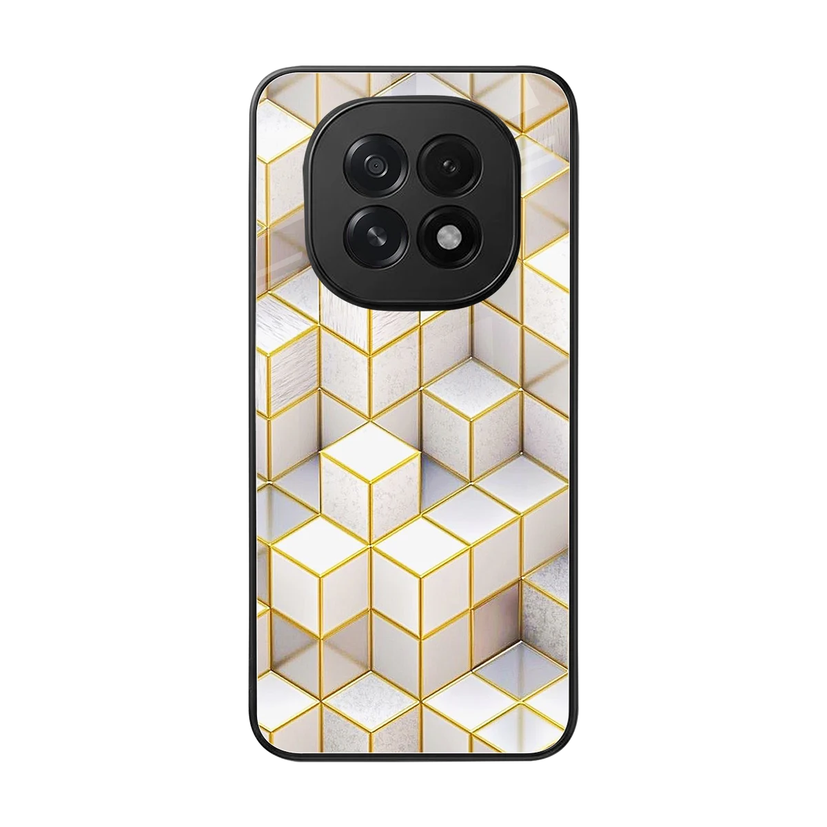 Golden Geometry back phone cover | glass case for oppo f29 5g