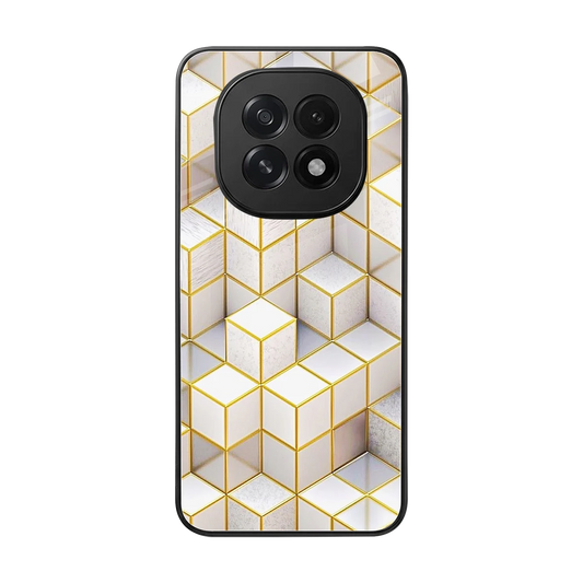 Golden Geometry back phone cover | glass case for oppo f29 5g