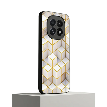 Golden Geometry oppo f29 5g mobile cover | shockproof glass phone case