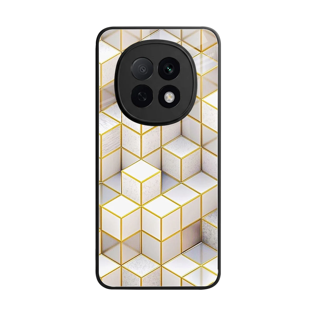 Golden Geometry back phone cover | glass case for oppo f29 pro 5g