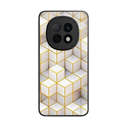 Golden Geometry back phone cover | glass case for oppo f29 pro 5g