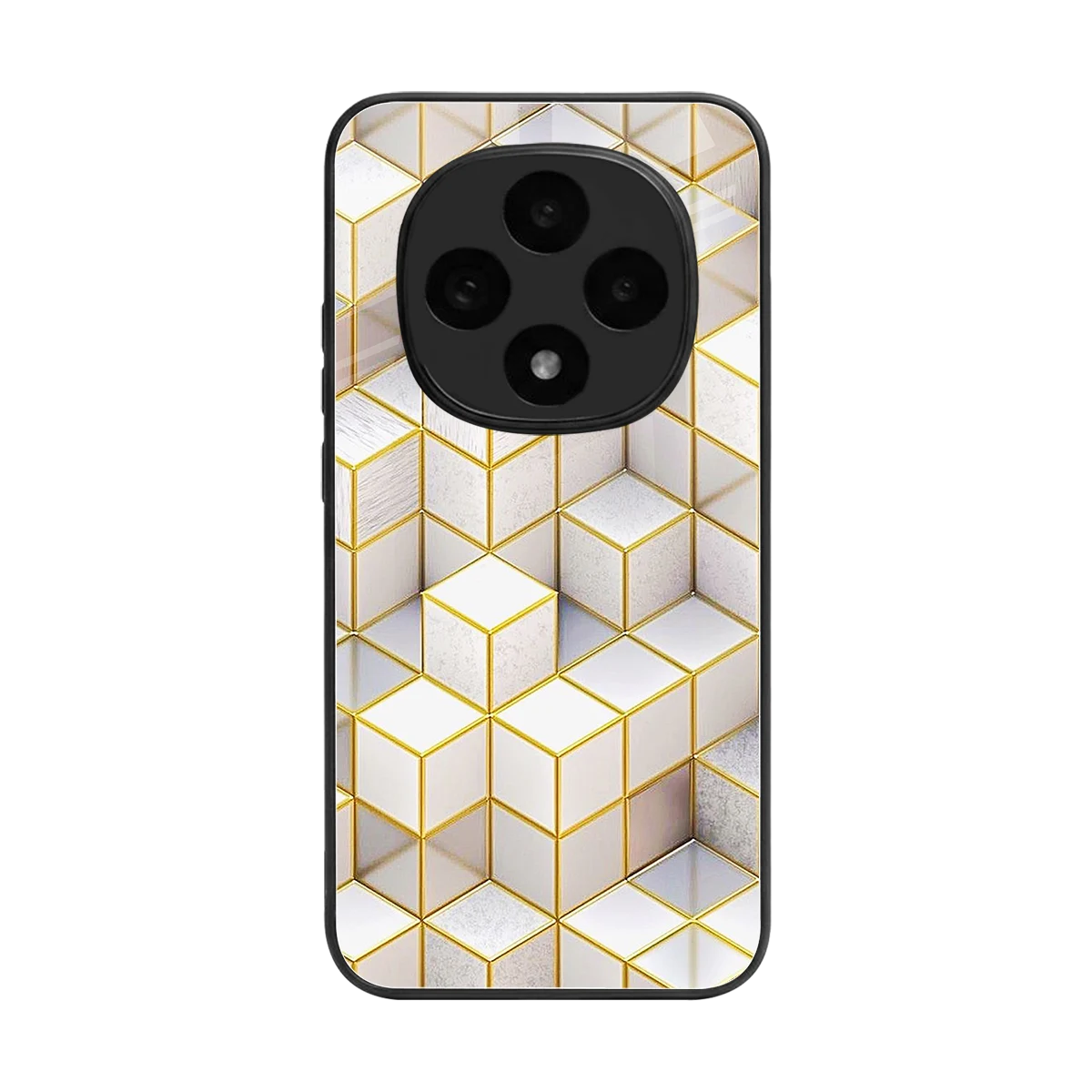 Golden Geometry back phone cover | glass case for oppo f31 pro 5g