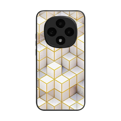 Golden Geometry back phone cover | glass case for oppo f31 pro 5g