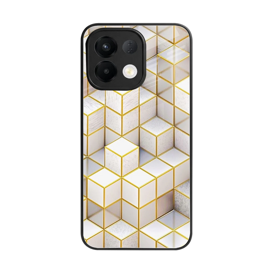 Golden Geometry back phone cover | glass case for oppo k13 5g