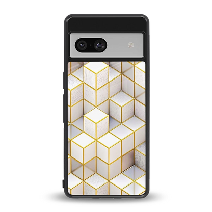 Golden Geometry back phone cover | glass case for google pixel 7