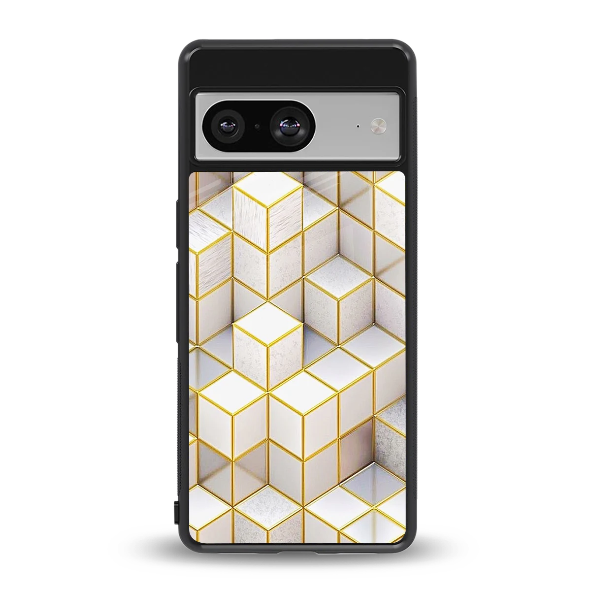 Golden Geometry back phone cover | glass case for google pixel 8