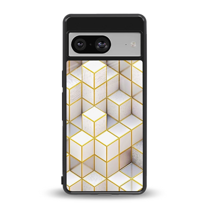 Golden Geometry back phone cover | glass case for google pixel 8