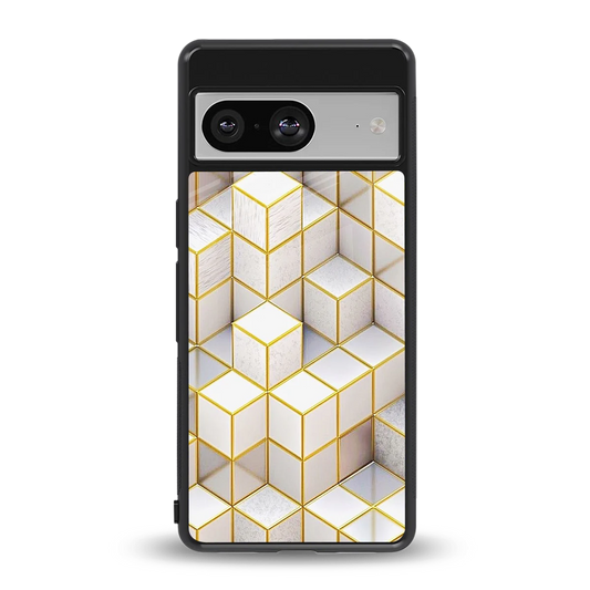 Golden Geometry back phone cover | glass case for google pixel 8
