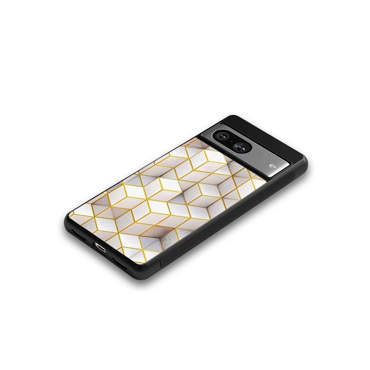 Golden Geometry google pixel 8 mobile cover | shockproof glass phone case