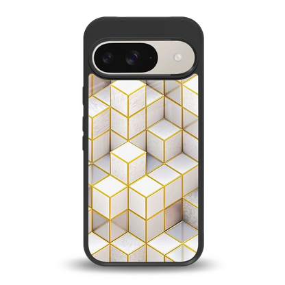 Golden Geometry back phone cover | glass case for google pixel 9
