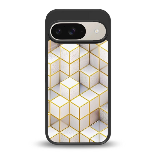 Golden Geometry back phone cover | glass case for google pixel 9