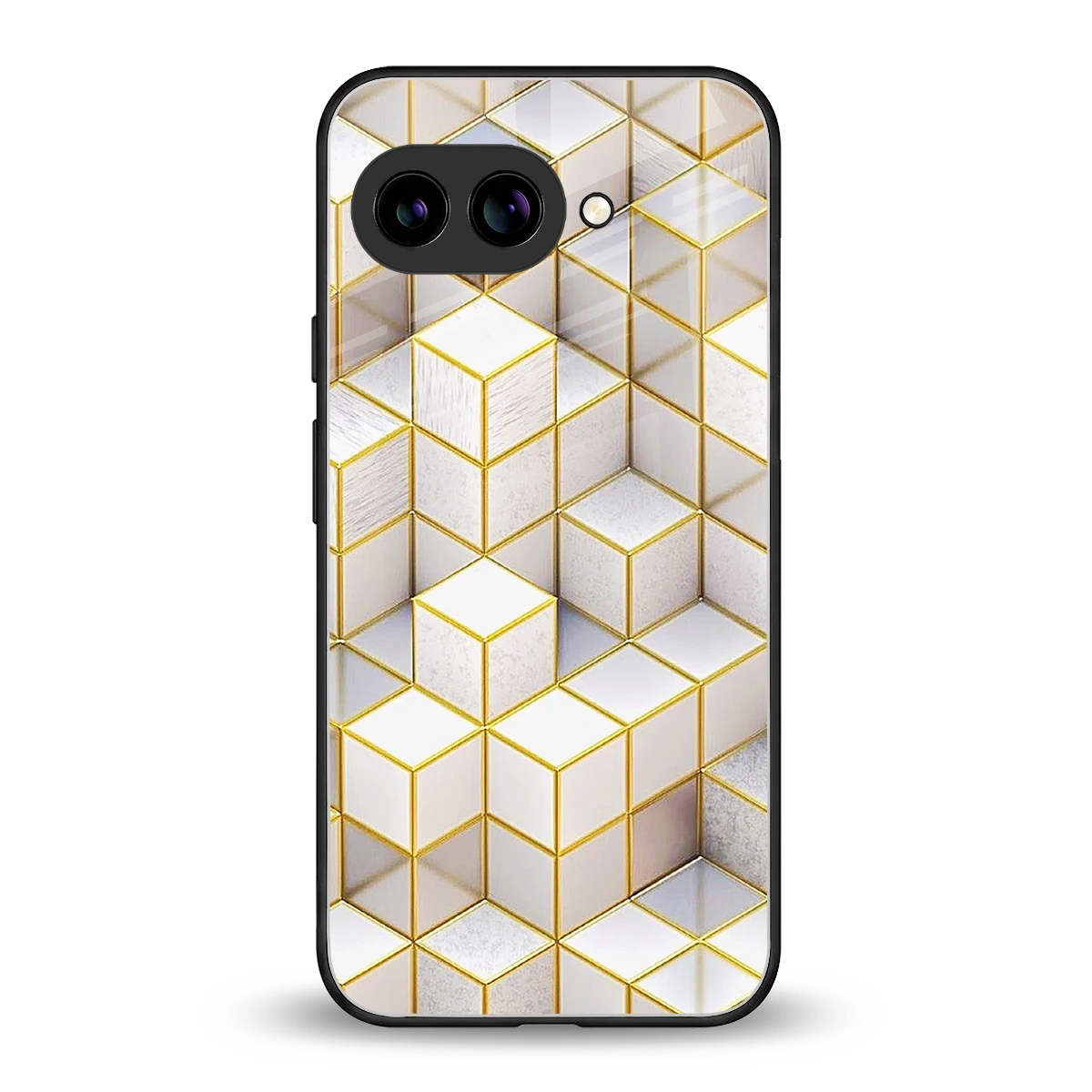 Golden Geometry back phone cover | glass case for google pixel 10a