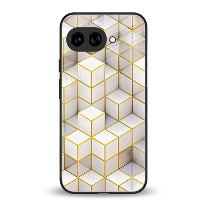Golden Geometry back phone cover | glass case for google pixel 10a
