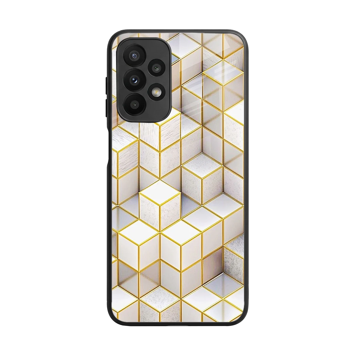 Golden Geometry back phone cover | glass case for samsung galaxy a23