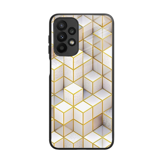 Golden Geometry back phone cover | glass case for samsung galaxy a23