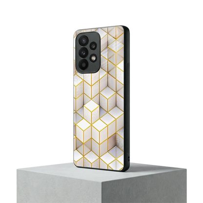 Golden Geometry samsung galaxy a23 mobile cover | shockproof glass phone case