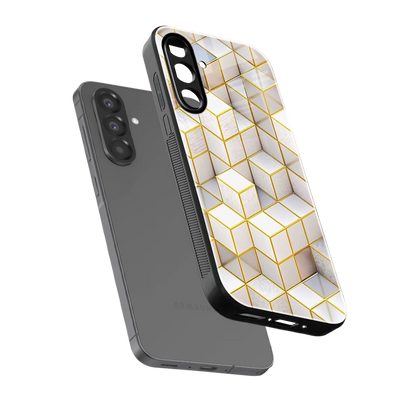 Golden Geometry sleek samsung galaxy a17 5g cover with tempered glass back and TPU edges