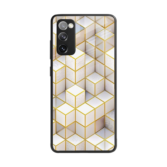 Golden Geometry back phone cover | glass case for samsung galaxy s20 fe