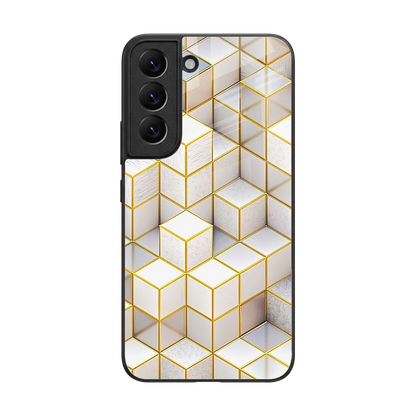 Golden Geometry back phone cover | glass case for samsung galaxy s22