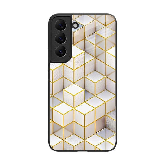 Golden Geometry back phone cover | glass case for samsung galaxy s22