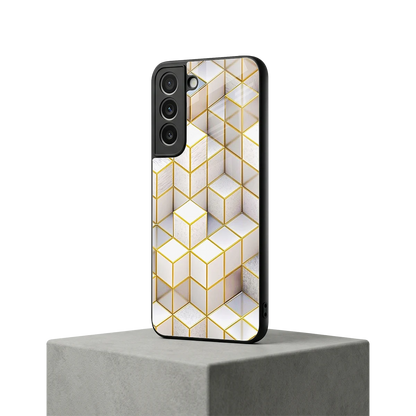 Golden Geometry samsung galaxy s22 mobile cover | shockproof glass phone case