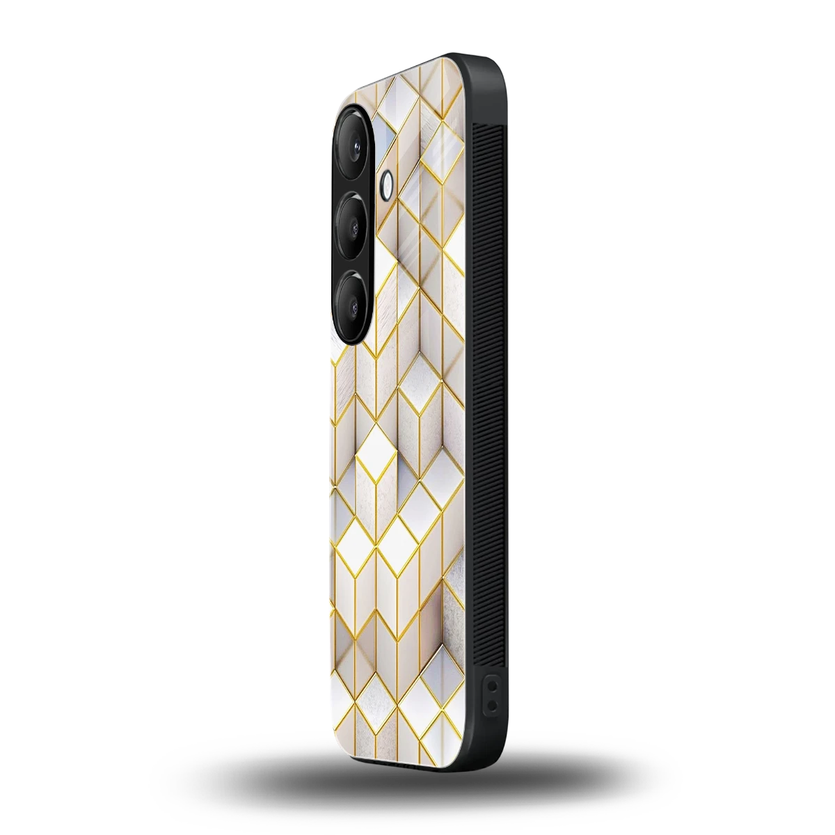 Golden Geometry samsung galaxy s24 mobile cover | shockproof glass phone case