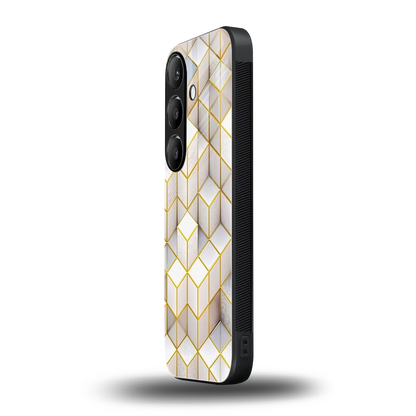 Golden Geometry samsung galaxy s24 mobile cover | shockproof glass phone case