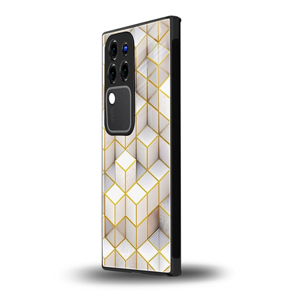 Golden Geometryvivo v30 pro mobile cover | shockproof glass phone case