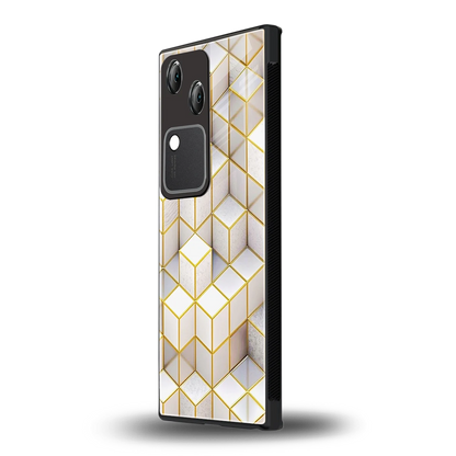 Golden Geometry vivo v30 mobile cover | shockproof glass phone case