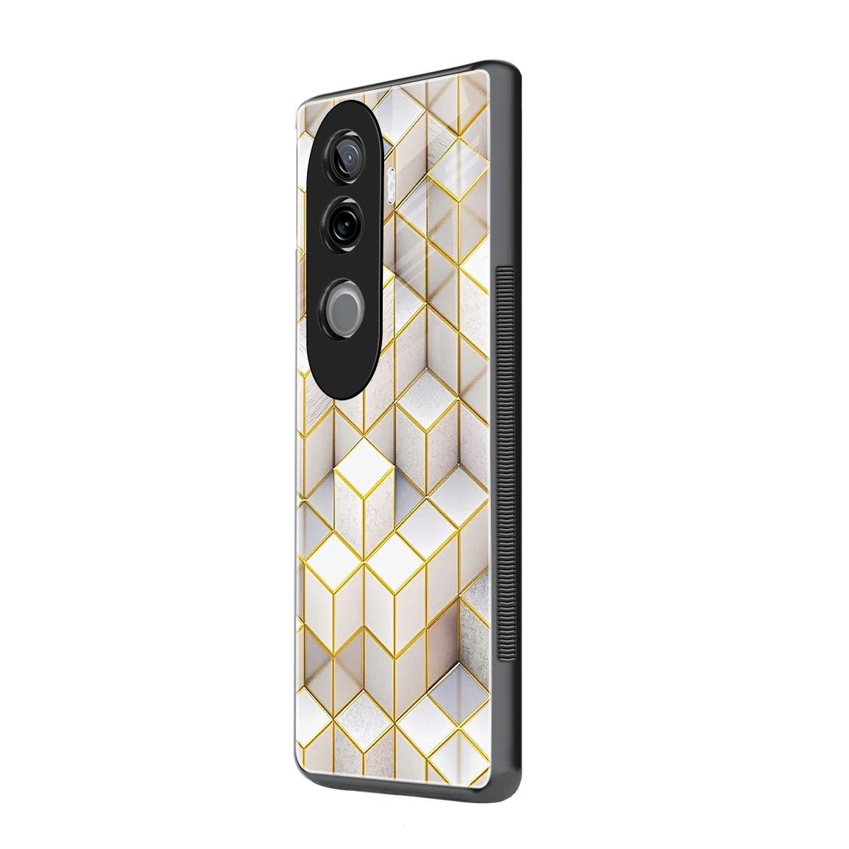 Golden Geometry vivo v40e mobile cover | shockproof glass phone case