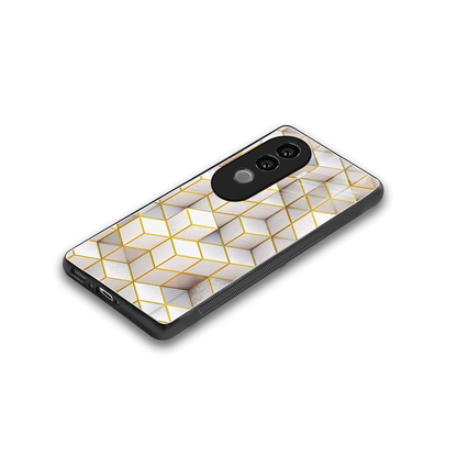 Golden Geometry stylish phone case for vivo v40e | glossy glass and slim fit