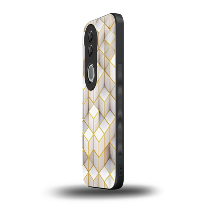 Golden Geometry vivo v50 mobile cover | shockproof glass phone case