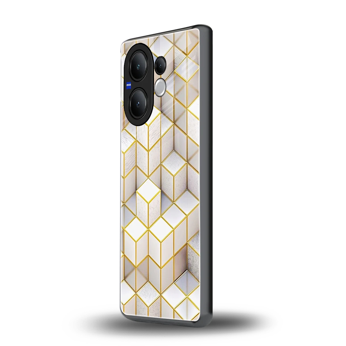 Golden Geometry vivo v60 mobile cover | shockproof glass phone case
